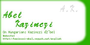 abel kazinczi business card